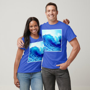 Krachtig ontwerp van de oceaangolfstoot t-shirt
