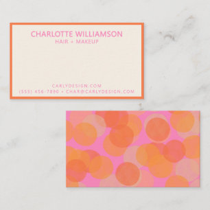 Krachtig Oranje Roze Aquarel Modern Geometrisch  Visitekaartje