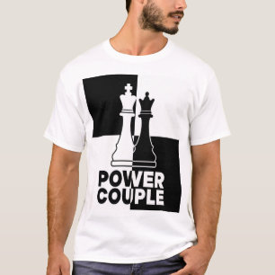 Krachtig Schaakkoning en -koningin Paar T-shirt