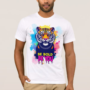 Krachtige Artistieke Illustratie van een Tijger T-shirt