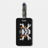 Krachtige beenderen met ontvlammende vleugels bagagelabel (Achterkant verticaal)