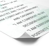 Krachtige beweringen voor zelfvertrouwen in WallAr Poster (Hoek)