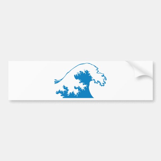 Krachtige blauwe golf bumpersticker (Voorkant)