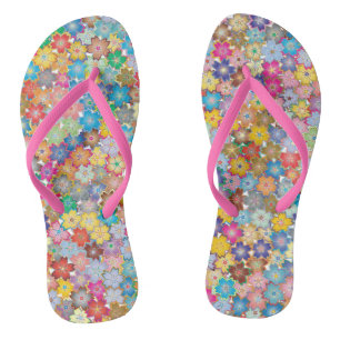 Krachtige bloem levendig 60-patroon teenslippers