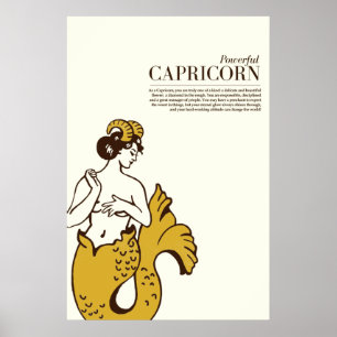 "Krachtige capricorn" Cute & Cool Zodiac Art Poster