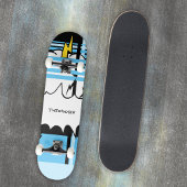 Krachtige Comic Pop Art Pastel Blauwe Bliksem Skateboard
