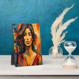 Krachtige Expressionistische Vrouw Abstract Portre Fotoplaat