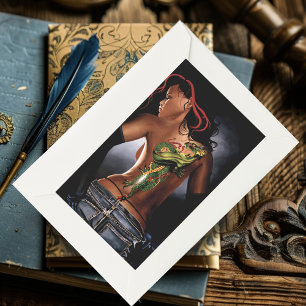 Krachtige Fantasie Draak Tattoo Vrouw Rechthoekige Sticker