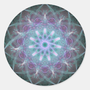 Krachtige hoge blauwe energie Mandala Ronde Sticker