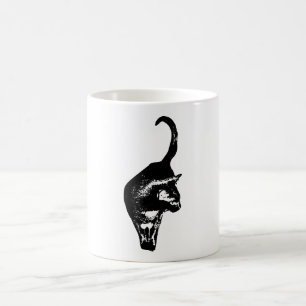 Krachtige kat silhouet koffiemok