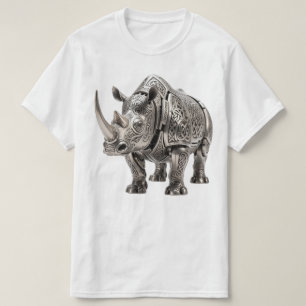 Krachtige Keltische zilveren neushoorn met ingewik T-shirt