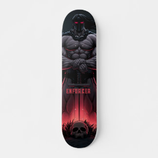 Krachtige krijger met zwaard en schedel fantasy skateboard