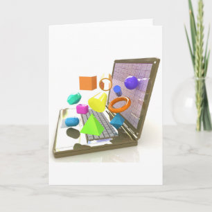 Krachtige Laptop Wenskaarten Kaart
