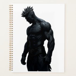 Krachtige Mannelijke Zwarte Beeldhouwkunst Kunst P Planner