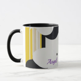 Krachtige mid-century modern abstracte geometrisch mok