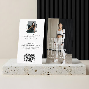 Krachtige moderne fitness coach personal trainer f visitekaartje