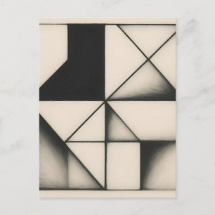 Krachtige monochrome geometrische vormen briefkaart