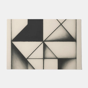 Krachtige monochrome geometrische vormen deurmat