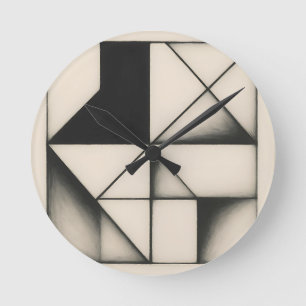 Krachtige monochrome geometrische vormen ronde klok
