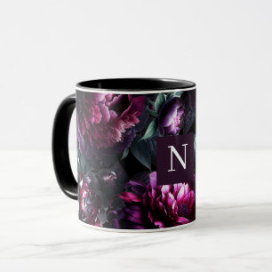 Krachtige Moody Bloemen Zwarte Betoverde Bloementu Mok