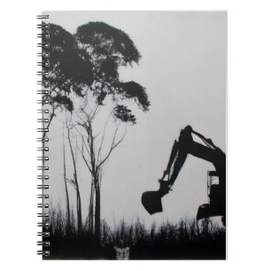 Krachtige ontbossing graffiti silhouet kunst notitieboek