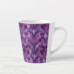 Krachtige paarse tinten Art Deco kleine keramische Latte Mok