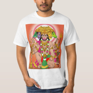 Krachtige Panchmukhi Hanuman T-shirt – Goddelijke