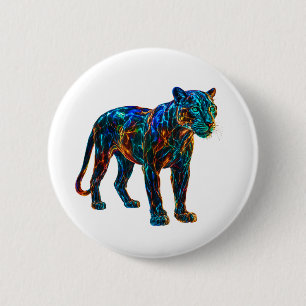 Krachtige Panther-kunst Ronde Button 5,7 Cm