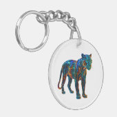 Krachtige Panther-kunst Sleutelhanger (Voorkant Links)