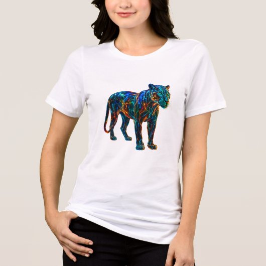 Krachtige Panther-kunst Tri-Blend Shirt (Voorkant)