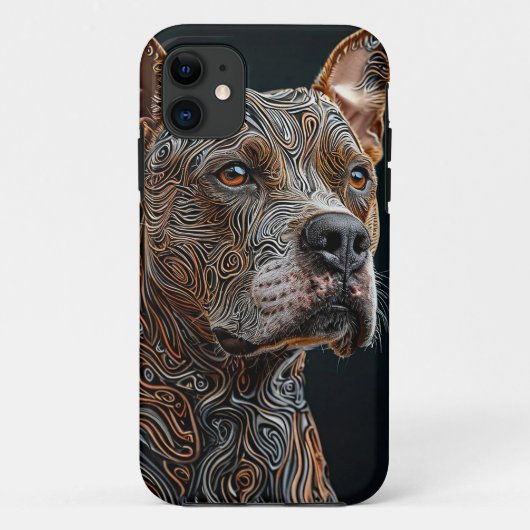 Krachtige Pitbull Hondengezicht Dier Esthetisch Case-Mate iPhone Case (Achterkant)