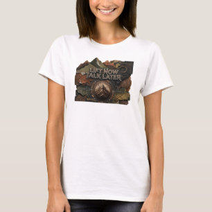 Krachtige Roze LIFT NU PRAAT LATER Draagbare Kunst T-shirt