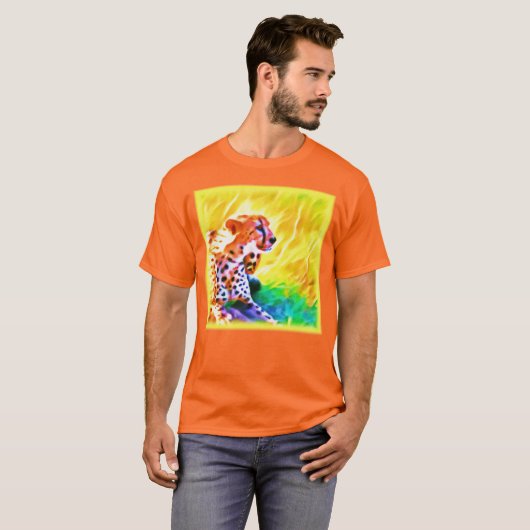 Krachtige Schetah Dierenschildering. Bestel nu T-shirt (Voorkant volledig)