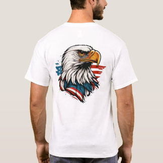 Krachtige Steenarend met Rode Witte en Blauwe Patr T-shirt
