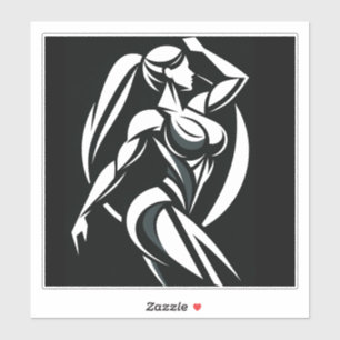 Krachtige Vrouw Fitness Persoonlijke Training Mini Sticker