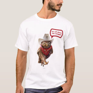 Krachtige Westerne Sheriff Owl met Attitude & Swag T-shirt