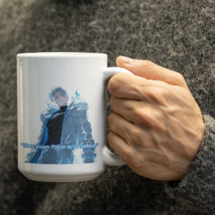 Krachtige witte haren Anime Guy Koffiemok