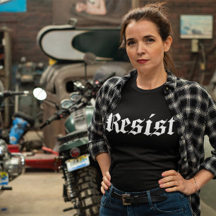 Krachtige zwart-wit verklaring van weerstand Tri-Blend shirt