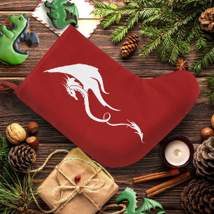 Krachtige Zwarte Witte Tribale Draak Illustratie O Grote Kerstsok