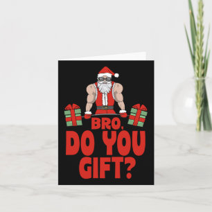 Krachtlifting Bodybuilding Kerstman Kerstbroeder D Kaart