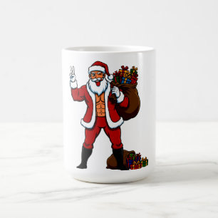 Krachtpatser Kerstman Vredesteken! Gescheurde Buik Koffiemok
