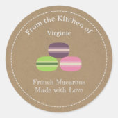 Kraf & Rustic French Macarons Label Sticker (Voorkant)
