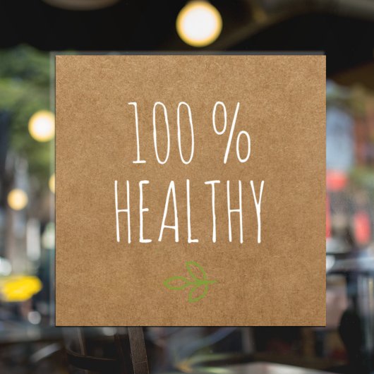 Kraft 100 % Gezond | Gezond eten | Eco Groen  Raamsticker