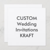KRAFT 5,25 pouces Carré mariage invitations (Devant / Derrière)