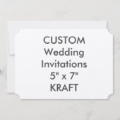 KRAFT 7" x 5" Invitations de mariage de billets (Devant)