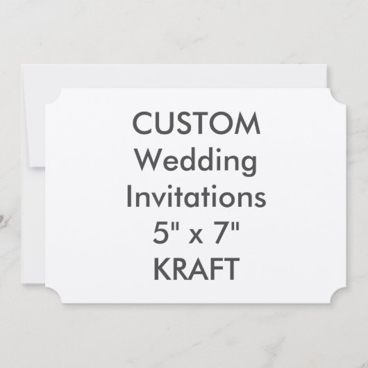 KRAFT 7" x 5" Invitations de mariage de billets (Devant)