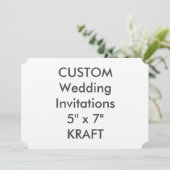 KRAFT 7" x 5" Invitations de mariage de billets (Debout devant)