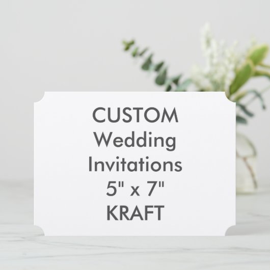 KRAFT 7" x 5" Invitations de mariage de billets (Debout devant)