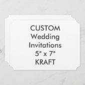 KRAFT 7" x 5" Ticket Trouwuitnodigingen Kaart (Voorkant / Achterkant)