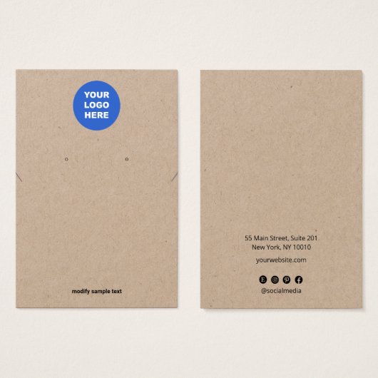 Kraft Ajouter un logo collier d'oreille carte d'af (Devant & derrière)